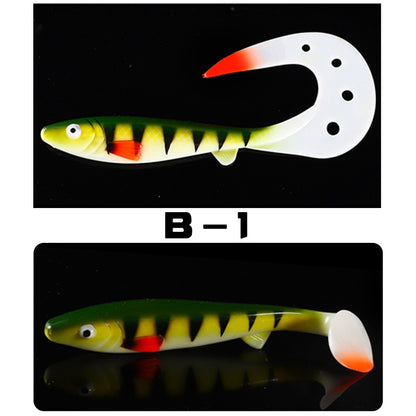 Giant 7.48inch/6.5inch T-Tail Curled Tail Grub Soft Fishing Lure - Saltwater Freshwater Bass Grouper Bait