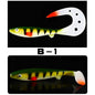 Giant 7.48inch/6.5inch T-Tail Curled Tail Grub Soft Fishing Lure - Saltwater Freshwater Bass Grouper Bait