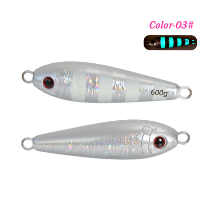400g 500g 600g Fat Glow Metal Jigs Heavy Weight Deep Sea Boat Fishing Luminous Jigging Lures