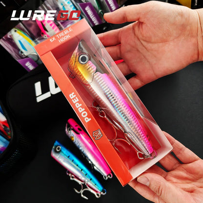 Long Cast 96g Heavy-Duty Popper Lure – 15cm Giant Topwater Plug, Realistic Saltwater Fishing Lure for Bass & Big Game