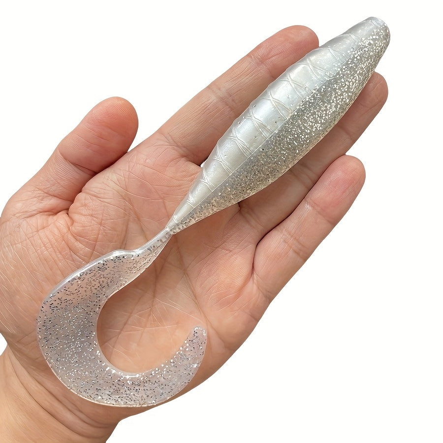 2PCS  High Elastic PVC Simulation Roll Tail Soft Bait Lure Fishing