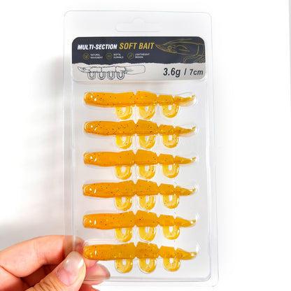 5/6PCS Soft Worm Shrimp Fishing Lure 70mm/100mm Artificial Baits Bass Silicone Fishing Lure