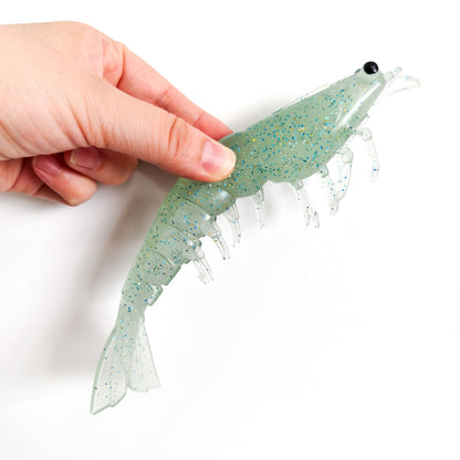 18cm/38g /Realistic Soft Artificial Shrimp Fishing Lures, Silicone Prawn Baits for Saltwater Sea Fishing
