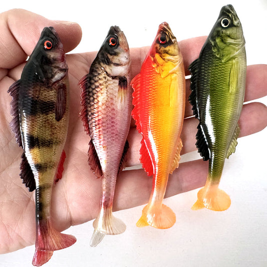 4/5PCS 3D Printed T-Tail Soft Bait with Realistic Scales, 9cm Slow-Sinking Swimbait