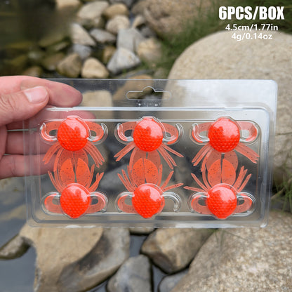 6pcs Set of Crab-shaped Simulated Soft Lure Fishing Bait