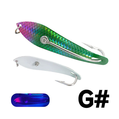 Metal Spoon Lure 3.03-4.53 Inches, 3D Scale Pattern Metal Spoon, Saltwater Artificial Bait