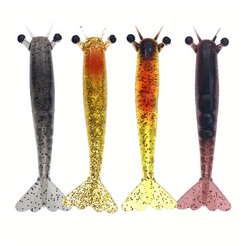 2pcs Ironclad Giant Shrimp Soft Bait - Sinking Lure with Anti-Bite Cutting Design, PVC Material, Perfect for Freshwater and Saltwater Fishing