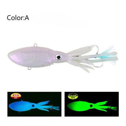 Luminous UV TPR 90g 130g 170g 200g 250g Octopus Squid Skirt With Assist Hook