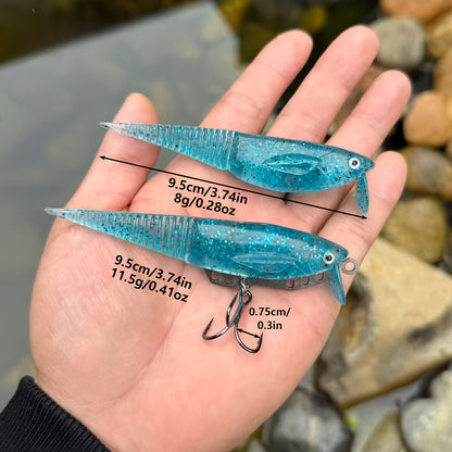 2PCS Adjustable-wing Lure | Lifelike swimming action with a thick needle tail design 9.5 cm