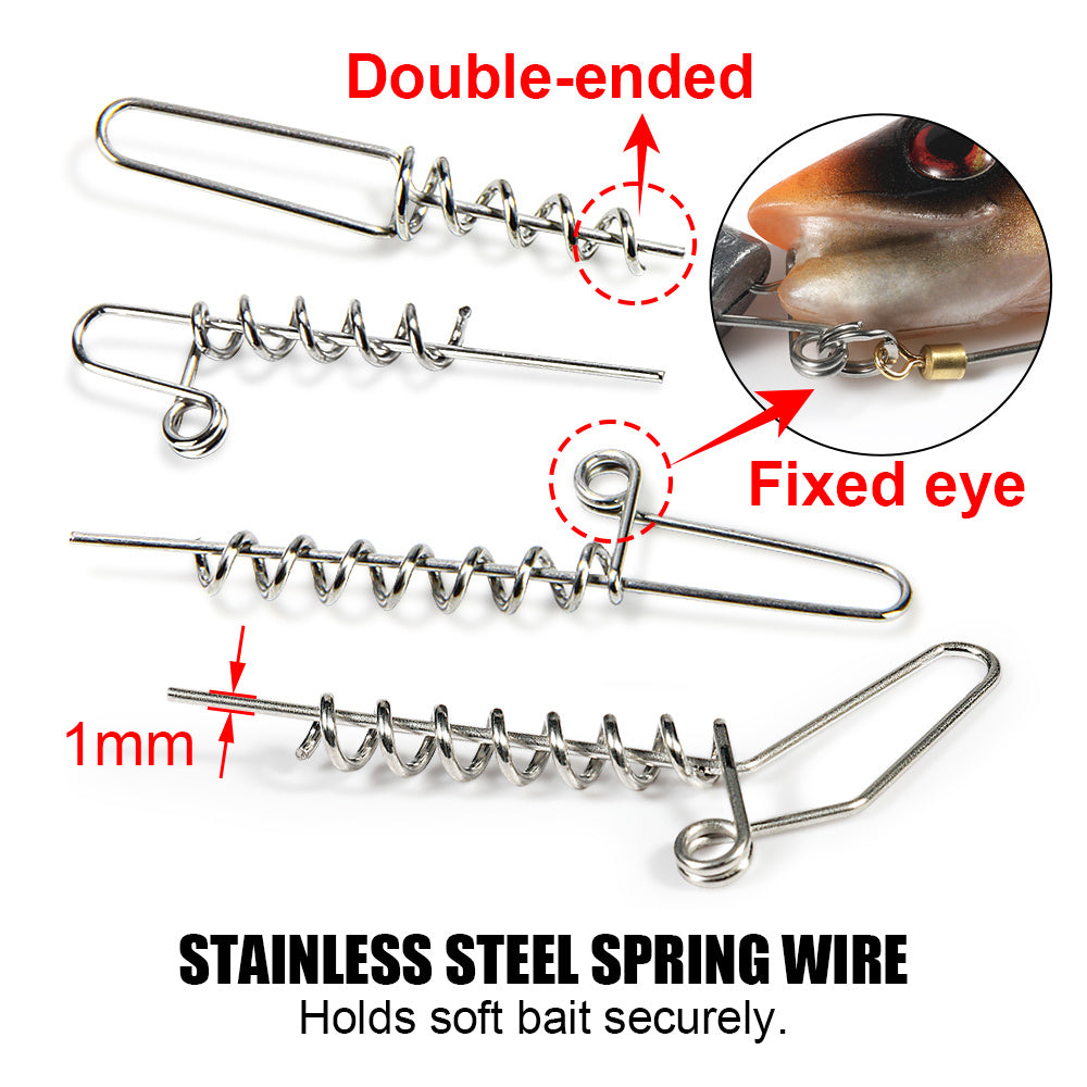 10pcs LUREGO Soft Bait Spiral Anti-Bite Tail Hooks