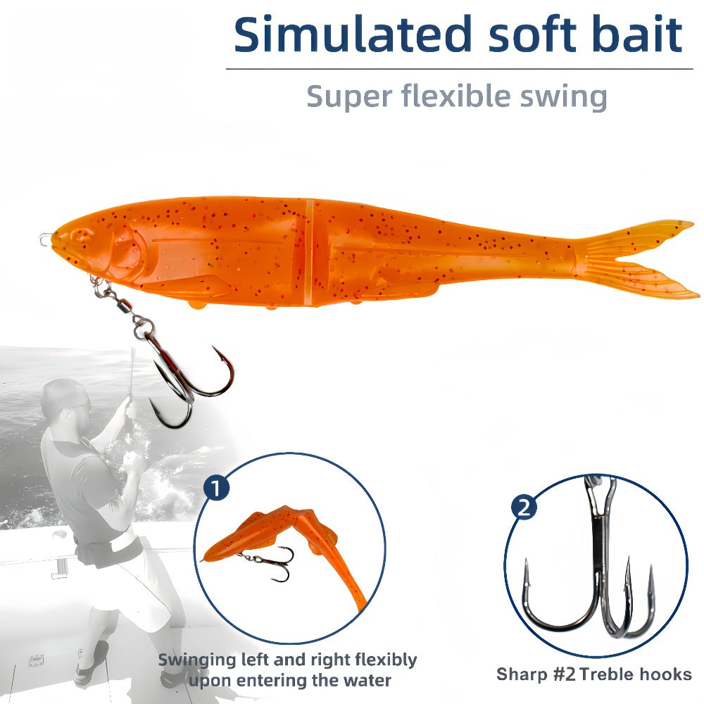 12cm/17cm Two-Section Long-Casting Soft Swimbait: Segmented Lifelike Action, Powerful Long-Casting Performance
