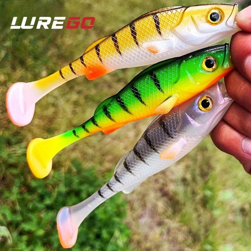 3pcs 7cm/11cm/14cm Soft Tail Realistic Fish Lures - Floating & Sinking Dual Action, High-Density Durable PVC Bait for Bass