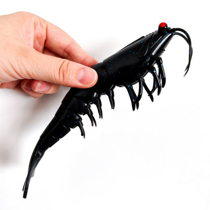 18cm/38g /Realistic Soft Artificial Shrimp Fishing Lures, Silicone Prawn Baits for Saltwater Sea Fishing