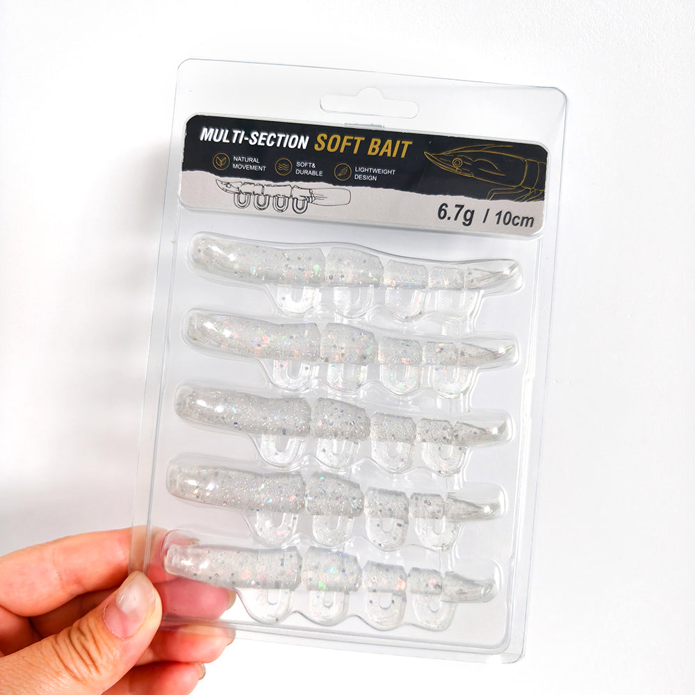 5/6PCS Soft Worm Shrimp Fishing Lure 70mm/100mm Artificial Baits Bass Silicone Fishing Lure