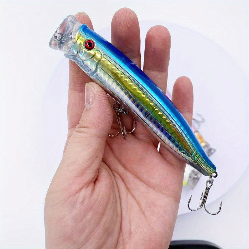 28g ABS Fishing Popper Lure with Wire-Integrated Reinforced Body, Surface Splash Bait for Long-Casting Floating Seabass Lure