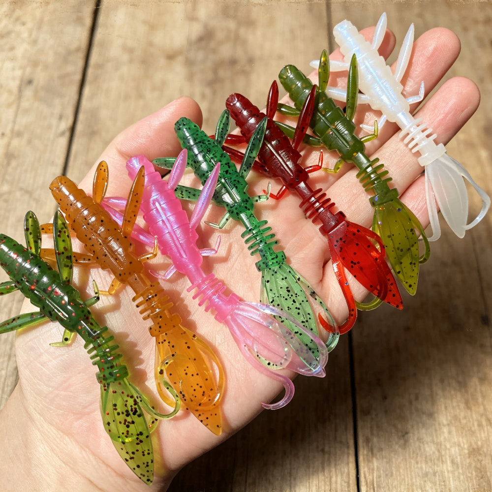 4PCS Soft Plastic Insect Lure, PVC Creature Bait with Segmented Body & Thin Forked Tail, Bass Trout Fishing Soft Lure