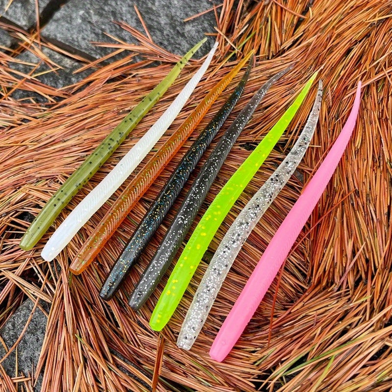 10pcs Pin Tail Soft Worm Lure 5.51inch - Realistic Loach PVC Bait with Slow Sinking Wobbler Action