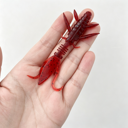 4PCS Soft Plastic Insect Lure, PVC Creature Bait with Segmented Body & Thin Forked Tail, Bass Trout Fishing Soft Lure