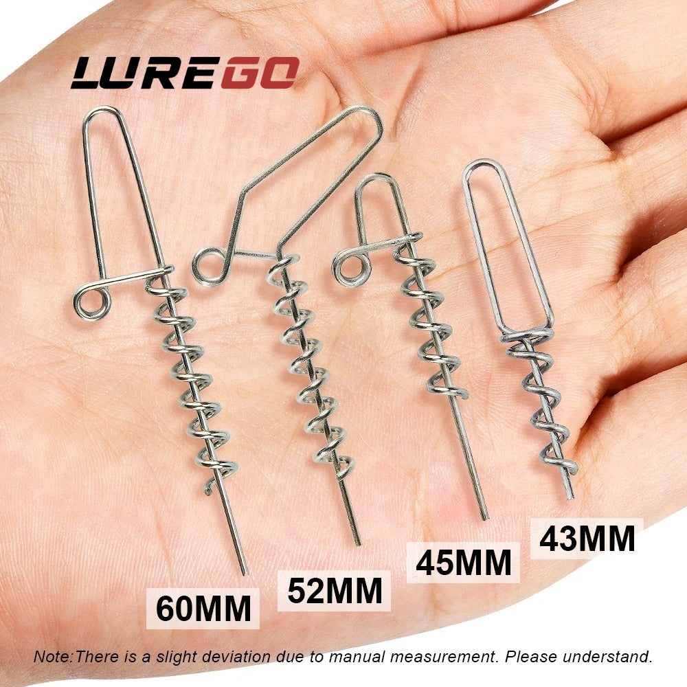10pcs Soft Bait Spiral Anti-Bite Tail Hooks - Adjustable Depth Spring Lock Additions Set