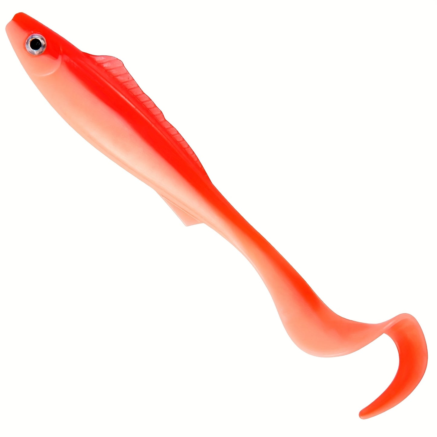 5pcs 3D Stereoscopic Simulation Tail Double-Color Soft Bait 3.7inch/4.1G Fish-Eye Design Lure Bait for Sea Fishing And Freshwater Use