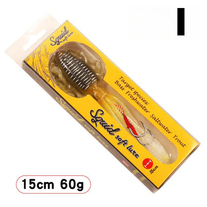 60g Soft Squid Bait Fishing Trolling Lure Octopus Head Jigs Luminous UV Squid Jig