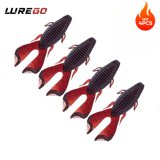 4PCS  9cm Dual-Color Ultra-Realistic Craw | Heavy Cover Punching Soft Bait | Weedless All-Water-Level Design