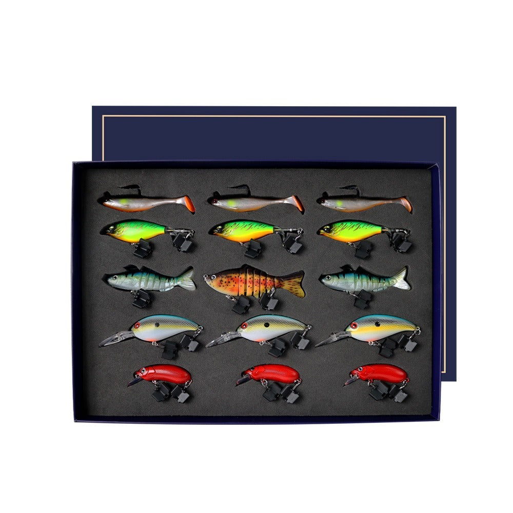 Premium 15-Pcs Fishing Lure Kit – Complete Tackle Set in a Gift Box with Hook Protectors