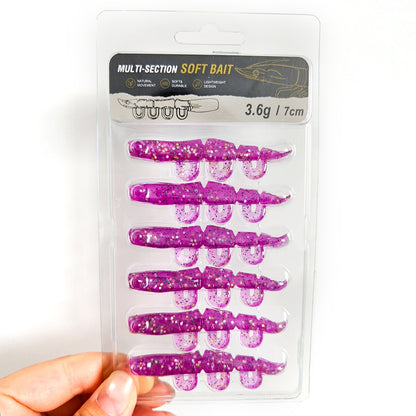 5/6PCS Soft Worm Shrimp Fishing Lure 70mm/100mm Artificial Baits Bass Silicone Fishing Lure