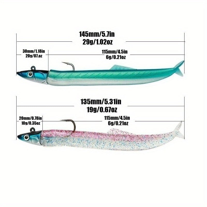 Blue 20g Jig Head + 3-Tail Swimbait Set | 115mm/ 6g Ultra-Realistic Lure | Casting Bottom Rig