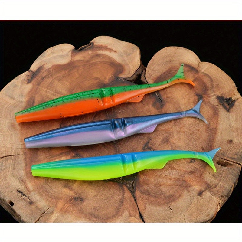 5pcsT-Tail Soft Lures 4.72" - 9.9g, High-Swim Simulated Fish Baits for Bass