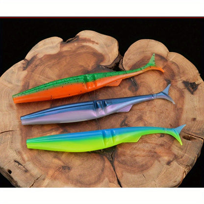 5pcsT-Tail Soft Lures 4.72" - 9.9g, High-Swim Simulated Fish Baits for Bass
