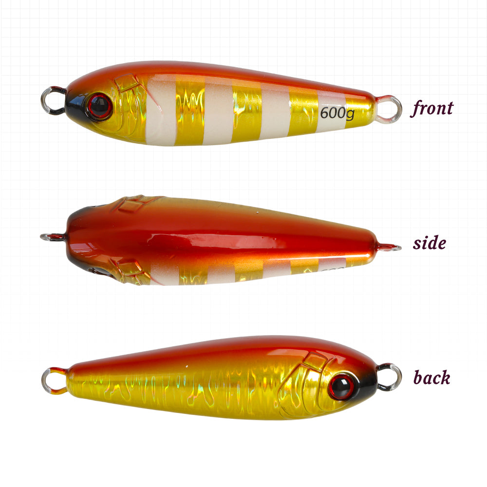 400g 500g 600g Fat Glow Metal Jigs Heavy Weight Deep Sea Boat Fishing Luminous Jigging Lures