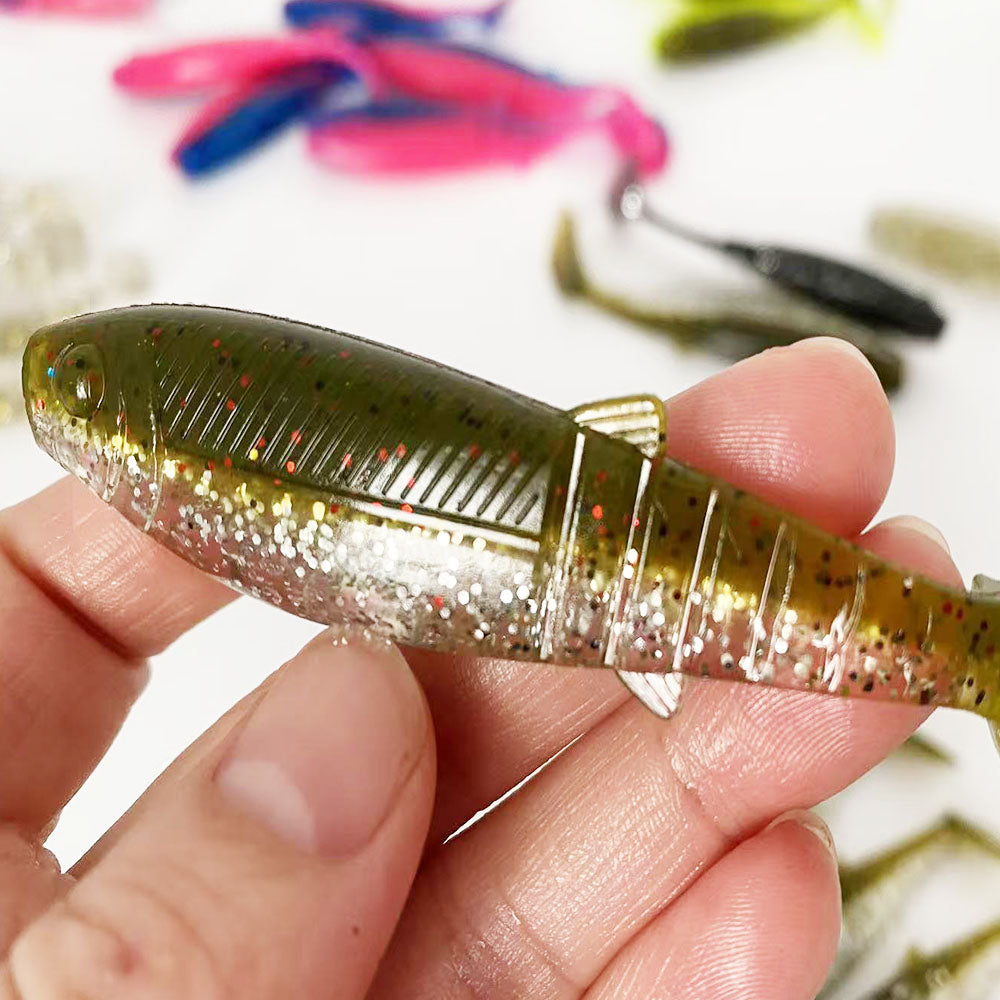 9.5cm 8.5g /12cm 16.5g Sinking Simulation Soft Swim Bait, Two‑Color T‑Tail PVC Lure for Bass Fishing