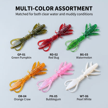 4PCS Soft Plastic Insect Lure, PVC Creature Bait with Segmented Body & Thin Forked Tail, Bass Trout Fishing Soft Lure