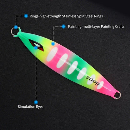 130g-220g Slow Pitch Jigging Lure, Saltwater Offshore Metal Jig