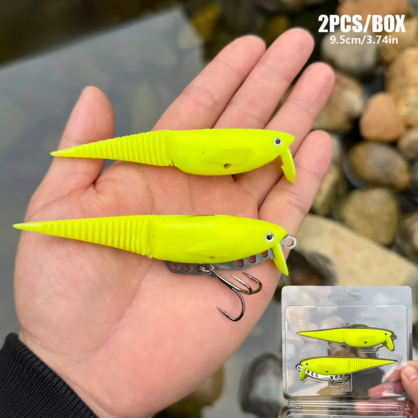 2PCS Adjustable-wing Lure | Lifelike swimming action with a thick needle tail design 9.5 cm
