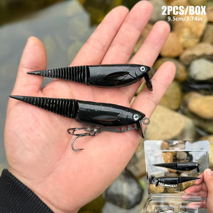 2PCS Adjustable-wing Lure | Lifelike swimming action with a thick needle tail design 9.5 cm