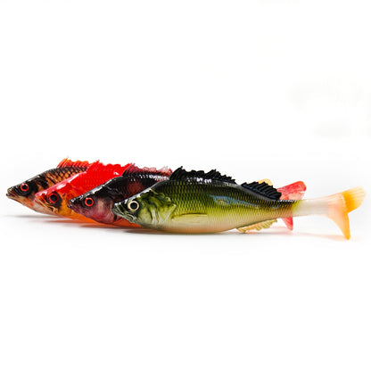 4PCS 3D Printed T-Tail Soft Bait with Realistic Scales, 9cm Slow-Sinking Swimbait