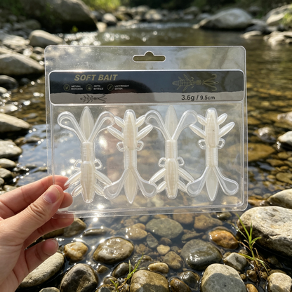 4PCS Soft Plastic Insect Lure, PVC Creature Bait with Segmented Body & Thin Forked Tail, Bass Trout Fishing Soft Lure