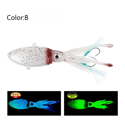 Luminous UV TPR 90g 130g 170g 200g 250g Octopus Squid Skirt With Assist Hook