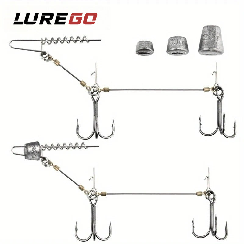 Saltwater Fishing Hook Rigs - Treble Hook Set for Heavy Soft Baits | Deep Sea Jig Hooks | High-Strength Lure Fishing System