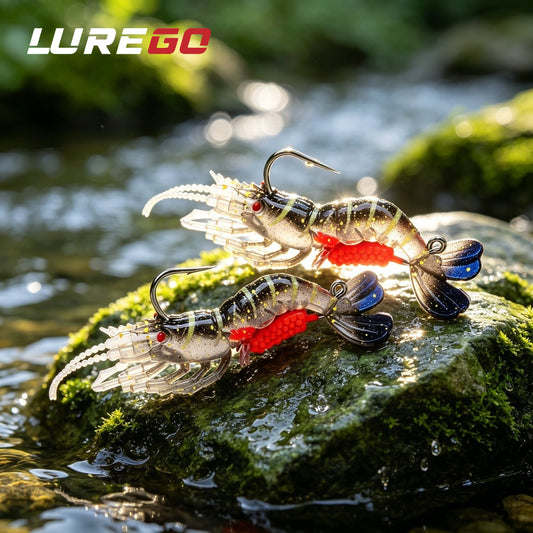 Soft Shrimp Lure 9cm/8g Glow UV Fluorescent Artificial Bait, Lifelike Legs Antenna Tail for Bass Trout Redfish