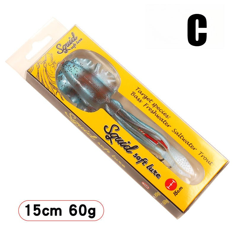 60g Soft Squid Bait Fishing Trolling Lure Octopus Head Jigs Luminous UV Squid Jig