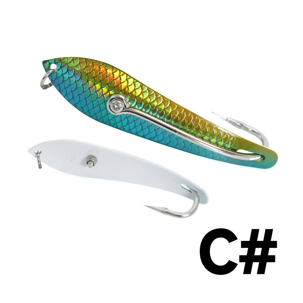 Metal Spoon Lure 3.03-4.53 Inches, 3D Scale Pattern Metal Spoon, Saltwater Artificial Bait