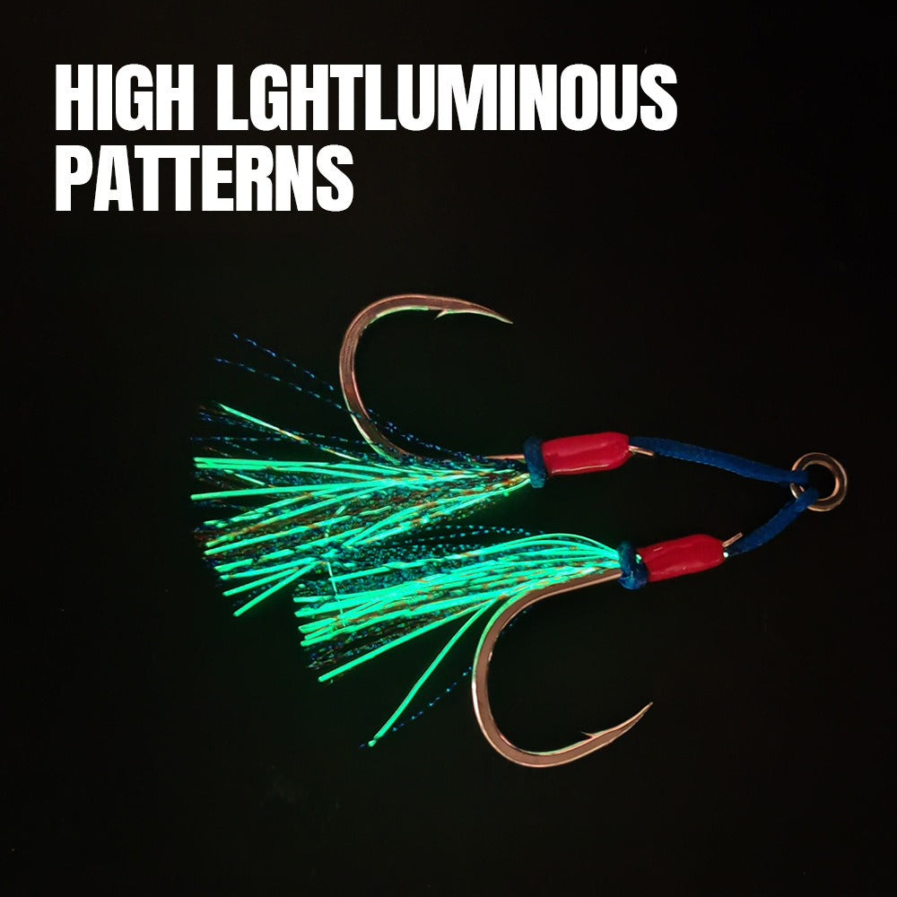 LUREGO Swivel Assist Hooks 2/0-7/0, 16-Strand PE Braid for Metal Jigging