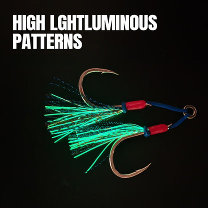 LUREGO Swivel Assist Hooks 2/0-7/0, 16-Strand PE Braid for Metal Jigging