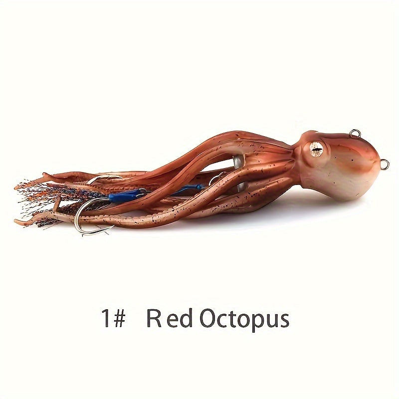 1pc Bionic Octopus Lure - Extremely Long Distance Casting Capability, Realistic and Lifelike, Super Soft and Flexible Body - Single Piece Essential Tool for Anglers, Artificial Soft Fishing Accessory