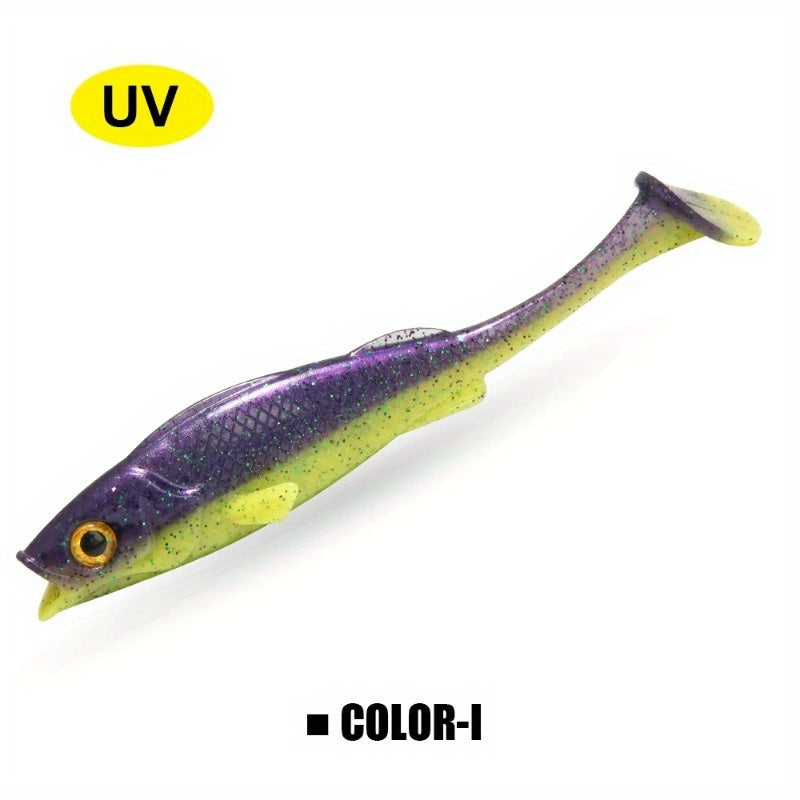 3pcs 7cm/11cm/14cm Soft Tail Realistic Fish Lures - Floating & Sinking Dual Action, High-Density Durable PVC Bait for Bass