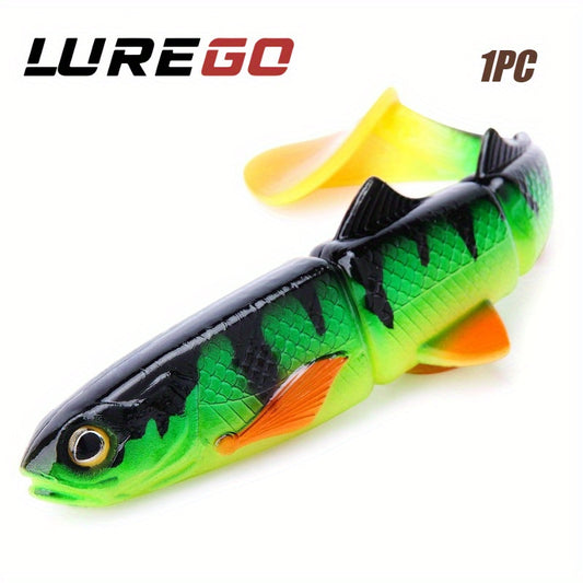 1pc LUREGO Soft Fishing Lure, T-Tail Swinging Fish, 6.3inch/8.66inch, Artificial Bait for Saltwater and Freshwater Fishing, PVC Material, Slow Sinking, with Valentine'S Day, Christmas, New Year, Father'S Day, Teacher'S Day Gift Option