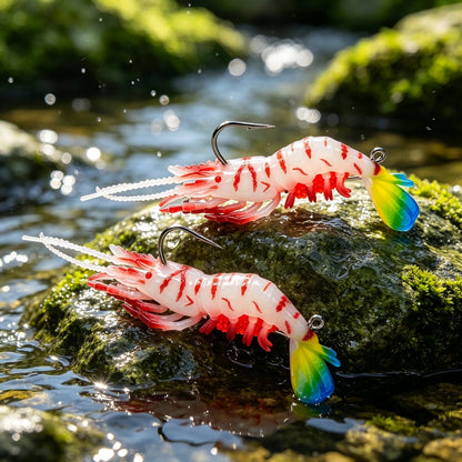 LUREGO Glow UV Soft Shrimp Lure 9cm/8g – Bait for Bass, Trout & Redfish